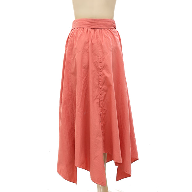 Ulla Johnson Buttondown Asymmetrical Midi Skirt XS