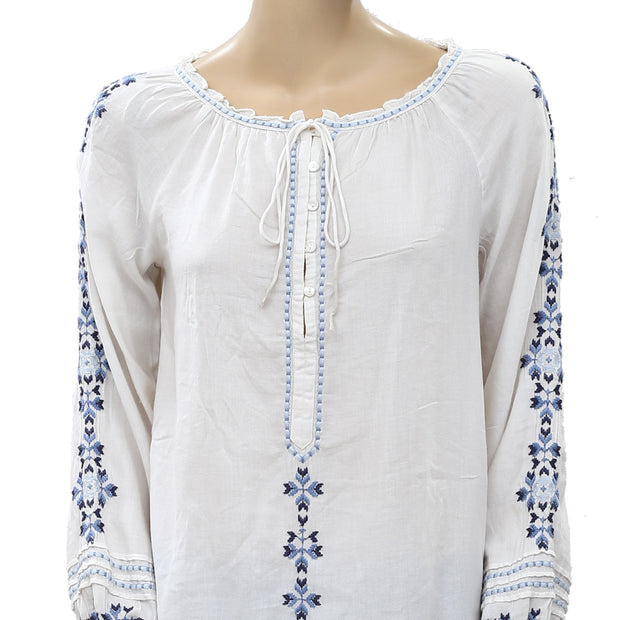 Odd Molly Anthropologie 花卉刺绣衬衫上衣 S