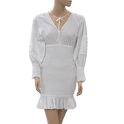 Rhode Resort Anya Smocked Solid Mini Dress XS
