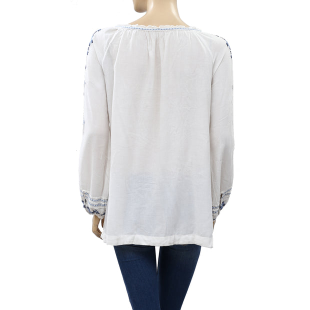 Odd Molly Anthropologie 花卉刺绣衬衫上衣 S