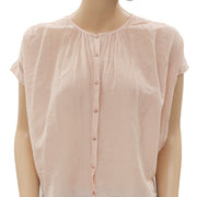 Des Petits Hauts Sirocco Palmier 桃色衬衫衬衫上衣 S
