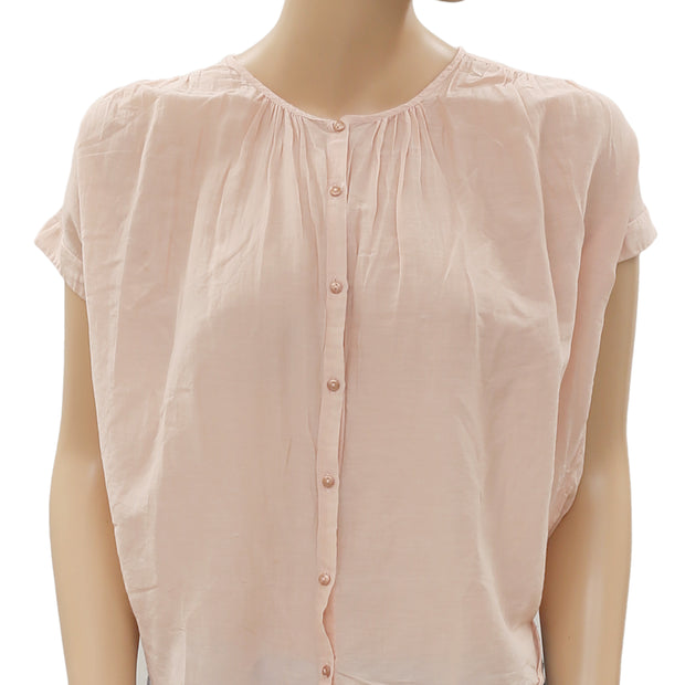 Des Petits Hauts Sirocco Palmier 桃色衬衫衬衫上衣 S