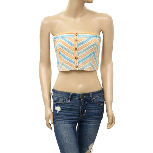 BDG Urban Outfitters Jackie-Joe Strapless Chevron Tube Crop Top M