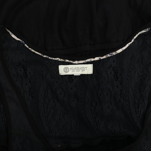 Element Floral Lace Black Tunic Mini Dress XS