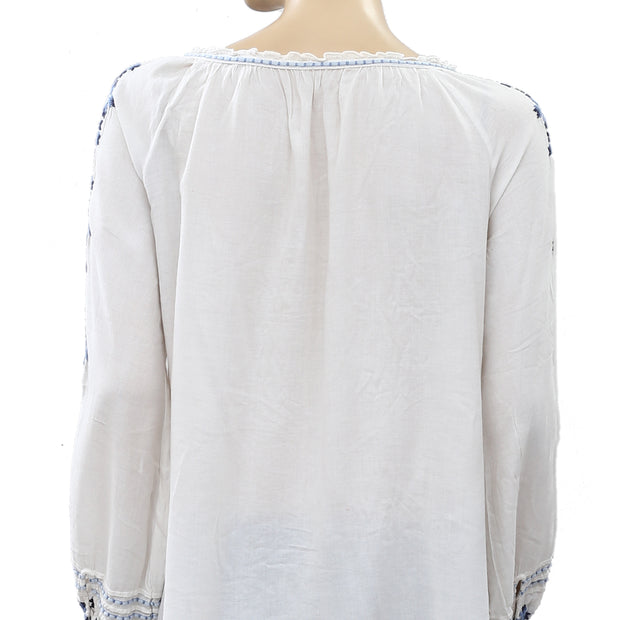 Odd Molly Anthropologie 花卉刺绣衬衫上衣 S
