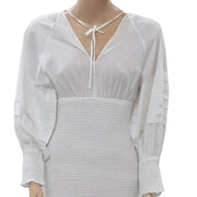 Rhode Resort Anya Smocked Solid Mini Dress XS