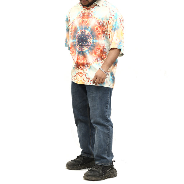 ASOS DESIGN Men's Boxy Kaleidoscope Floral Printed Shirt XL