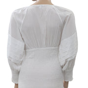 Rhode Resort Anya Smocked Solid Mini Dress XS