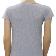Zadig & Voltaire Tunisien MC Blason Strass Gray T-Shirt Top