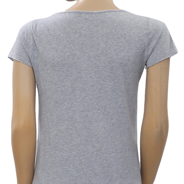 Zadig & Voltaire Tunisien MC Blason Strass Gray T-Shirt Top