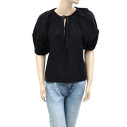 Ulla Johnson Laurenza Split-Neck Pintuck Blouse Top M 6