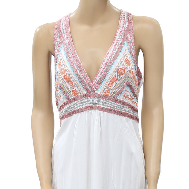 Odd Molly Anthropologie Embroidered White Mini Dress M-2