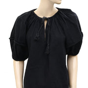 Ulla Johnson Laurenza Split-Neck Pintuck Blouse Top M 6