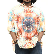 ASOS DESIGN Men's Boxy Kaleidoscope Floral Printed Shirt XL