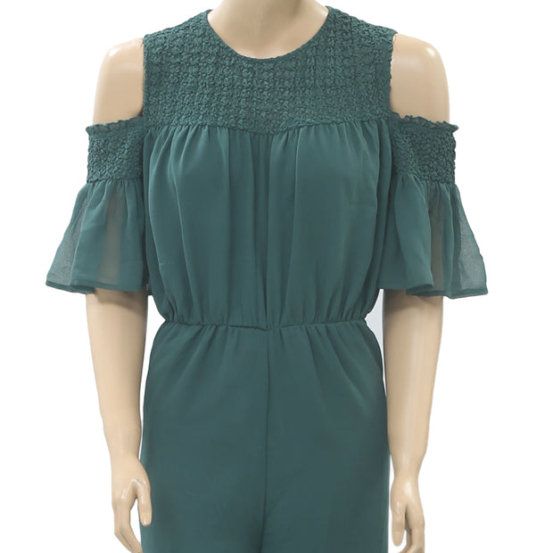 Zara Basic Collection Women Pine Cold Shoulder Jumpsuit Dress S