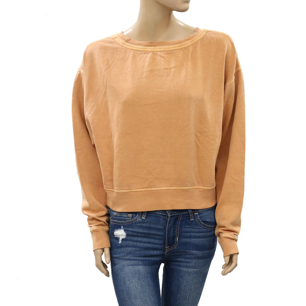 Free People Orange Pullover Top S