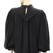 Anthropologie Eyelet Embroidered Blouse Top M US8