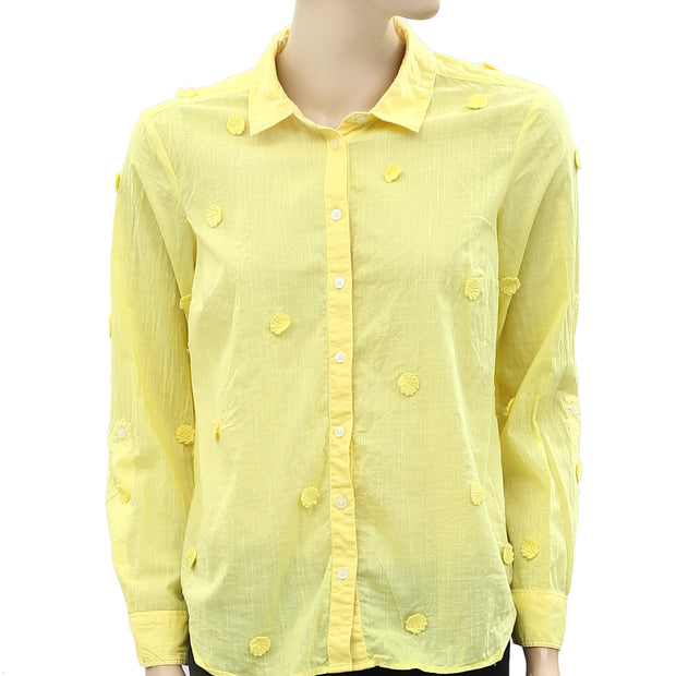 Maeve Anthropologie Clip Buttondown Shirt Blouse Top