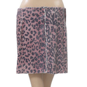 Free People Fp One Skinny Allover Sequin Cheetah Print Mini Skirt L