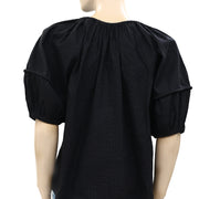 Ulla Johnson Laurenza Split-Neck Pintuck Blouse Top M 6
