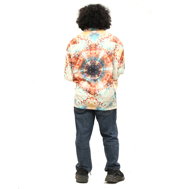 ASOS DESIGN Men's Boxy Kaleidoscope Floral Printed Shirt XL