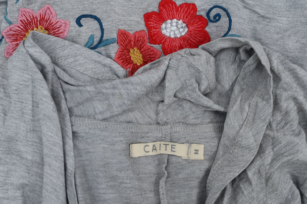Caite Anthropologie Kiara Embroidered Top