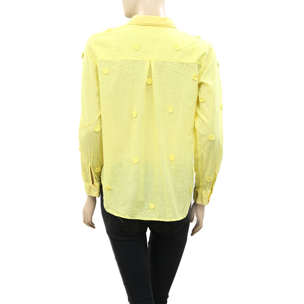 Maeve Anthropologie Clip Buttondown Shirt Blouse Top