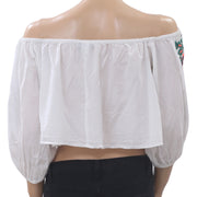 Topshop Neon Bardot Off Shoulder Crop Top