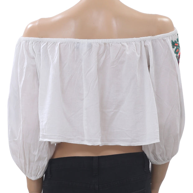 Topshop Neon Bardot Off Shoulder Crop Top