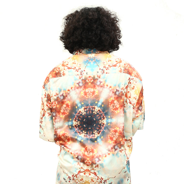 ASOS DESIGN Men's Boxy Kaleidoscope Floral Printed Shirt XL