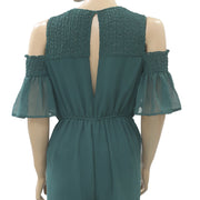 Zara Basic Collection Women Pine Cold Shoulder Jumpsuit Dress S