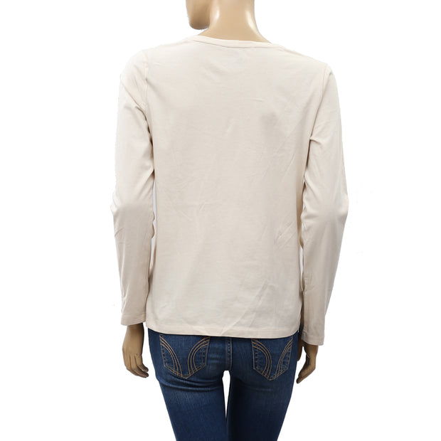 Chaps Sequin Embellished Blouse Top M