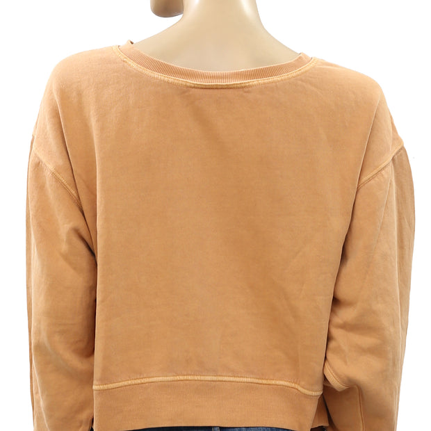 Free People Orange Pullover Top S