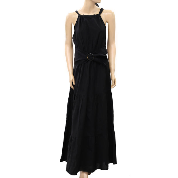 Sezane Nastasia Black Maxi Long Dress