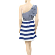 Tally Weijl One Shoulder Striped Printed Tunic Mini Dress XS