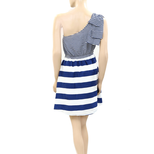 Tally Weijl One Shoulder Striped Printed Tunic Mini Dress XS
