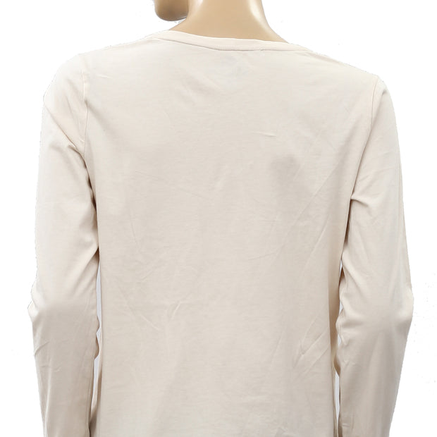 Chaps Sequin Embellished Blouse Top M
