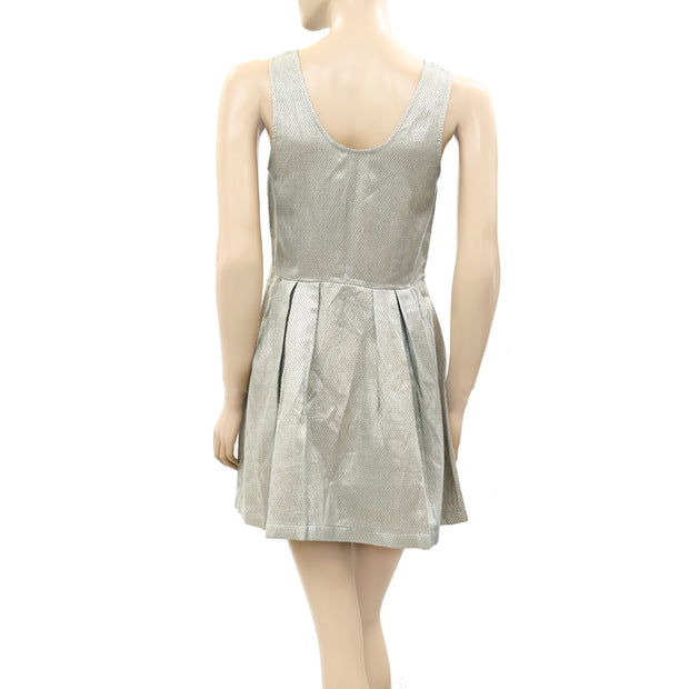 Twin Set Simona Barbieri Italy Floral Patchwork Shimmer Mini Dress XS