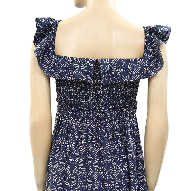 Apiece Apart Lamu Smocked Midi Dress S 4
