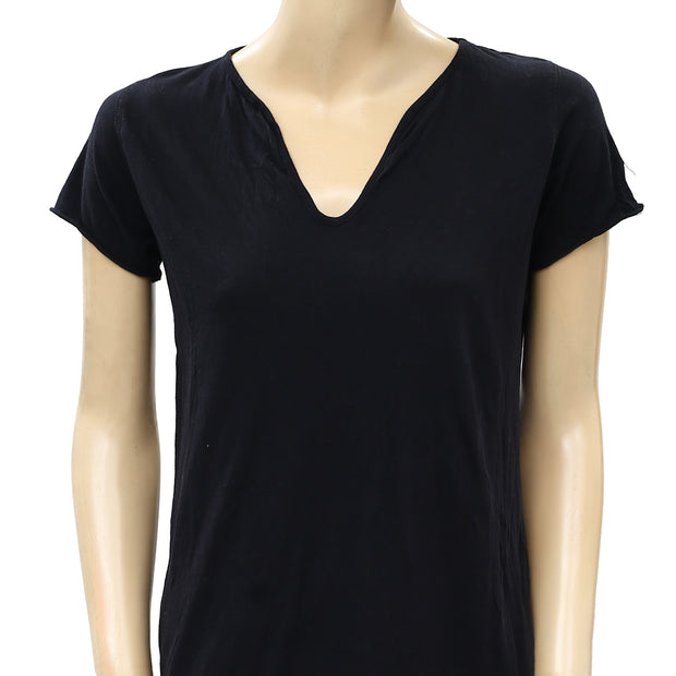 Zadig & Voltaire Tunisien Mc Solid Black T-shirt Top