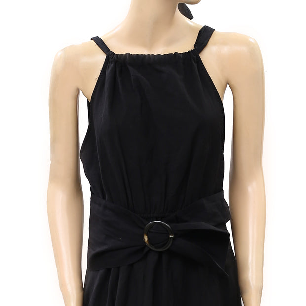 Sezane Nastasia Black Maxi Long Dress