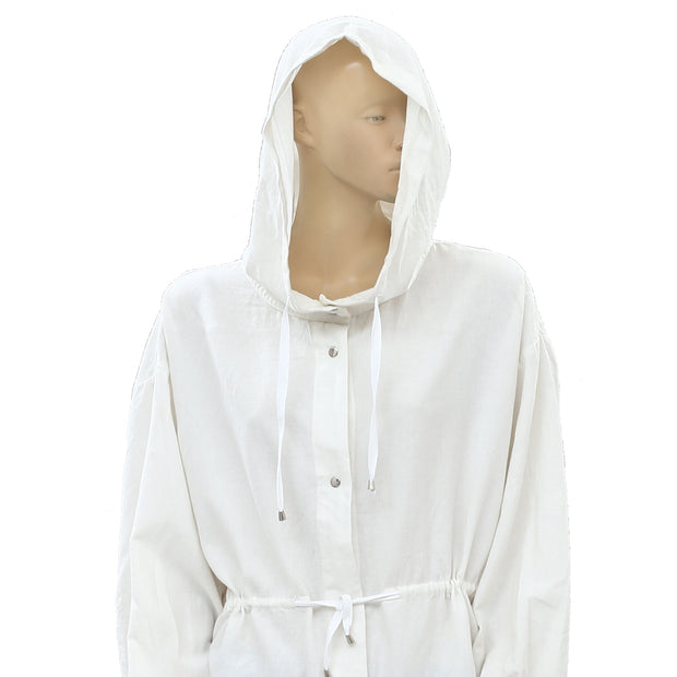 Free People Solid Cotton Hoodie Tunic Jacket Top M