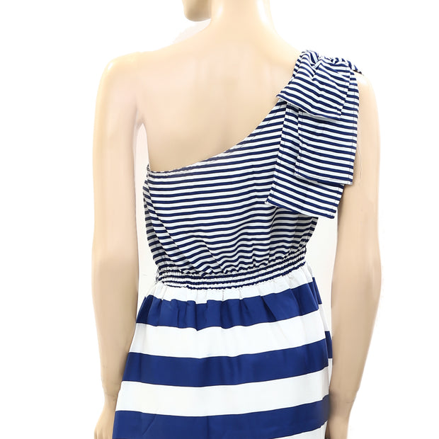 Tally Weijl One Shoulder Striped Printed Tunic Mini Dress XS