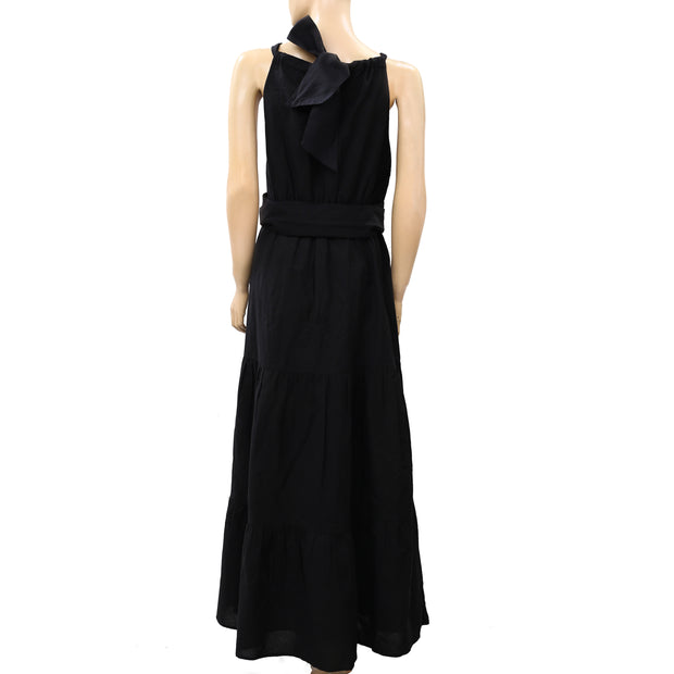 Sezane Nastasia Black Maxi Long Dress