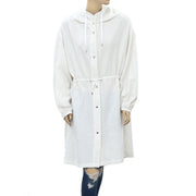 Free People Solid Cotton Hoodie Tunic Jacket Top M