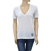 Zadig & Voltaire Wassa Holes Stamp Skull T-Shirt Top