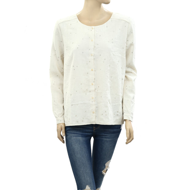 Des Petits Hauts Terence Embroidered Shirt Top