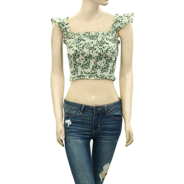 HappyXNature Kate Hudson Ruffle Smocked Crop Top S