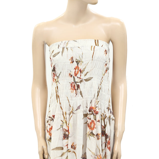 All Saints Ellie Dorado Smocked Tube Midi Convertible Skirt Dress