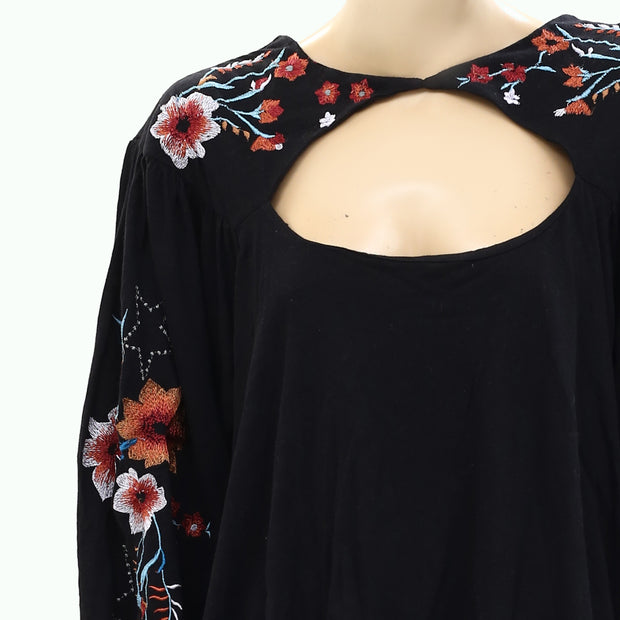 Free People Lita 花卉刺绣衬衫上衣